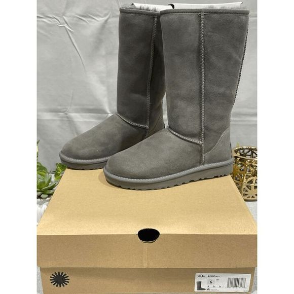 UGG Shoes - UGG Women's Classic Tall Sheepskin Boots - Grey 6M